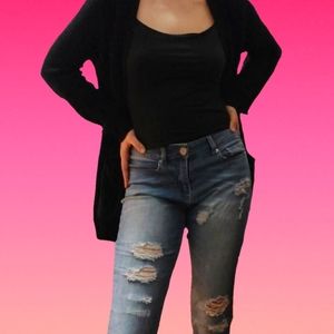 Indigo Rein Medium Wash Blue Ripped Skinny Jeans, Size 7